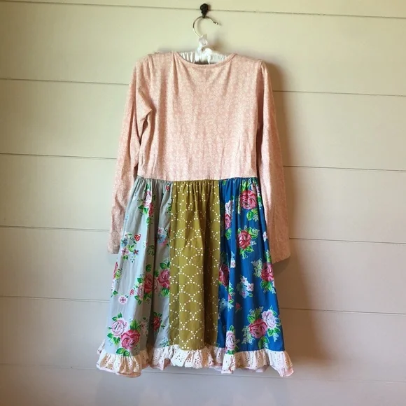 Mustard Pie Long Sleeved Floral Dress Prairie  Girls 8 - Picture 5 of 5